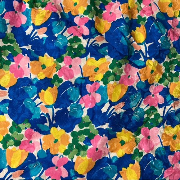 Vintage Bright Floral Knee-Length Silk Skirt | 80s Ladies | Resortwear - Picture 10 of 11